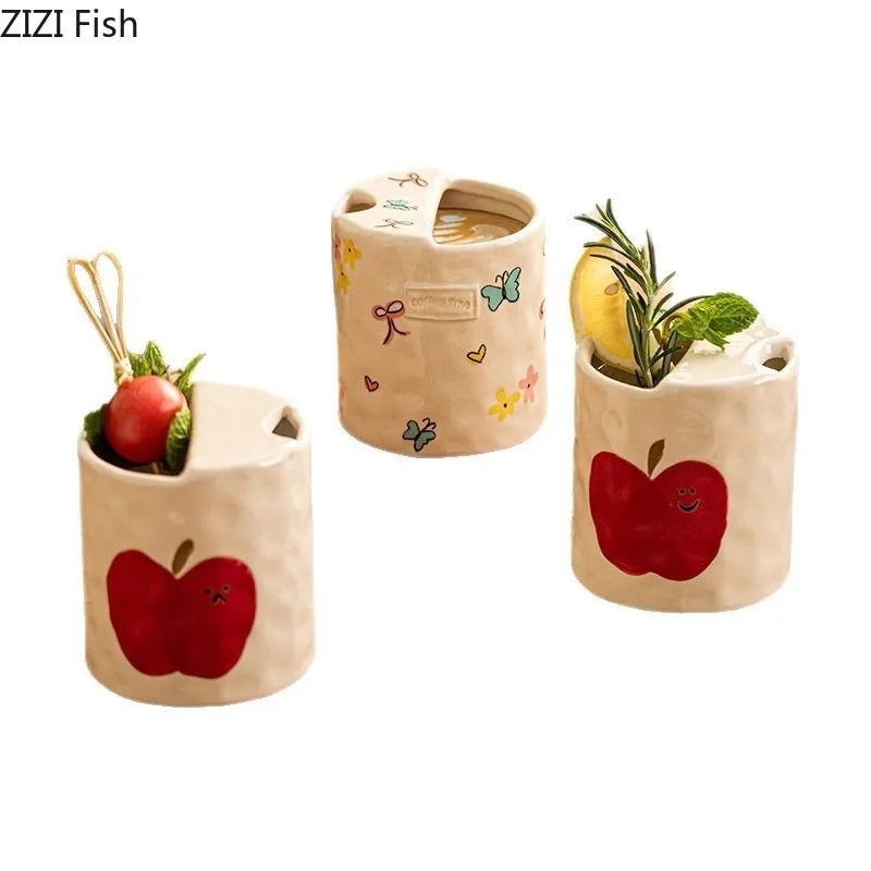 DecorBites™ Cartoon Pattern Porcelain Cup - Creative Coffee Mug for Dining Table
