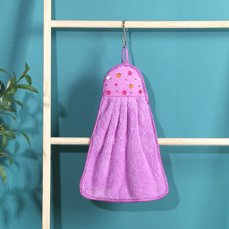 DecorBites™ Coral Velvet Hand Towel: Absorbent Cleaning Tool for Home Kitchen & Bathroom
