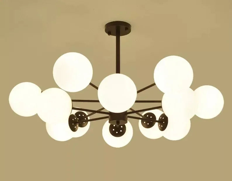 DecorBites™ Adjustable Ball Glass Lustre Chandelier for Living, Dining, Bedroom Lighting