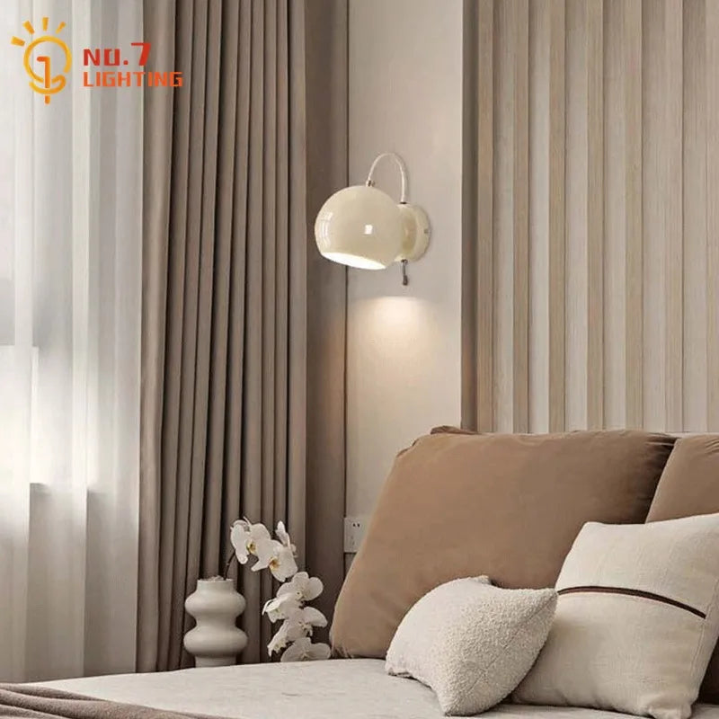 DecorBites™ Cream Wind LED Wall Lamp, Rotatable Minimalist Iron Art Sconces for Bedroom & Living Room