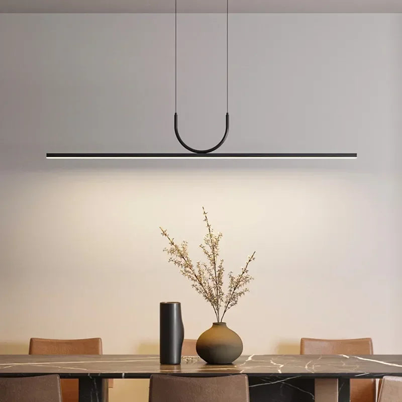 DecorBites™ Black LED Ceiling Chandelier: Modern Simple Kitchen Island Pendant Lamp for Home Decor