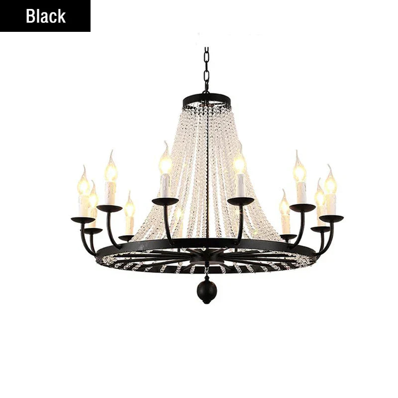 DecorBites™ Crystal Chandelier: Retro Industrial Lighting for Living Room, Dinning Room Decor
