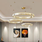 Modern Crystal Ring Pendant Chandelier In Gold Or Silver