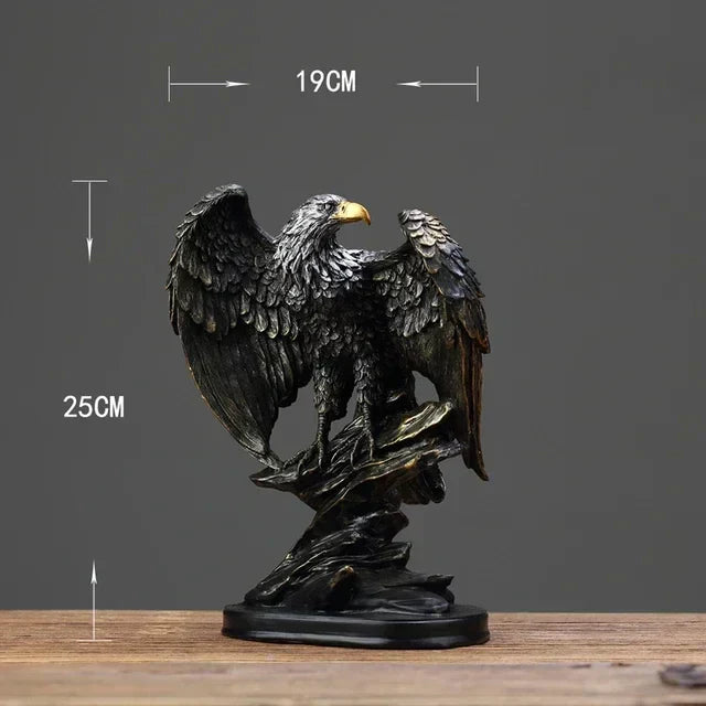 DecorBites™ Statue d'aigle en résine pour la décoration de la maison et du bureau, symbolisant la richesse et le pouvoir
