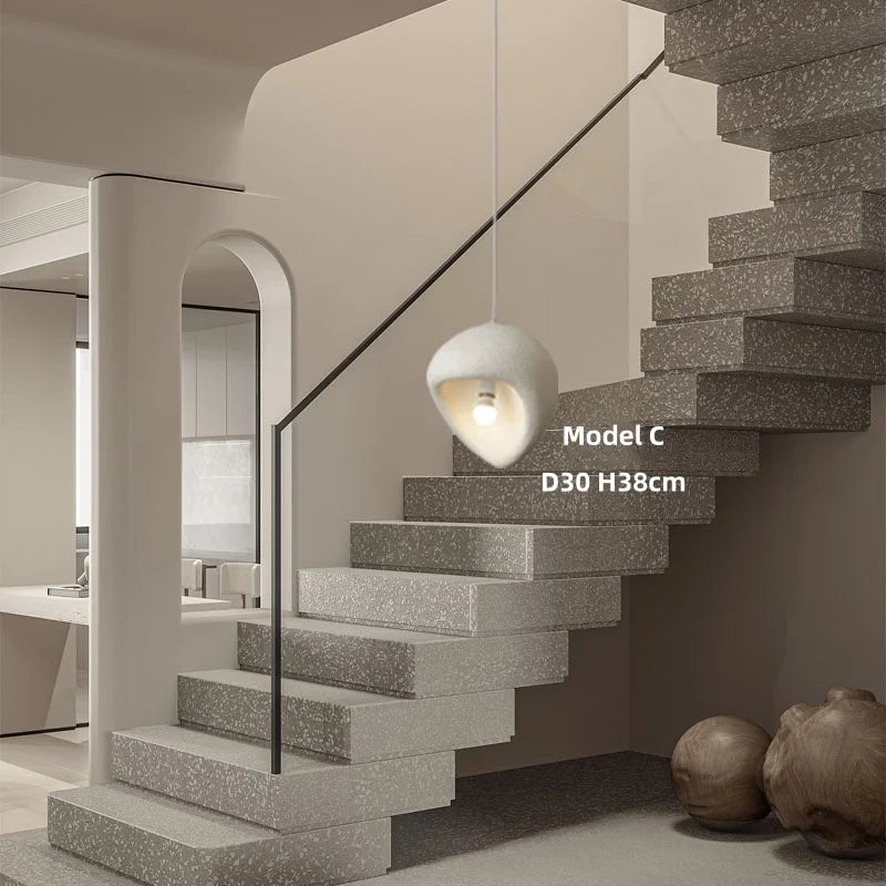 Wabi Sabi Irregular White Pendant Light, E27