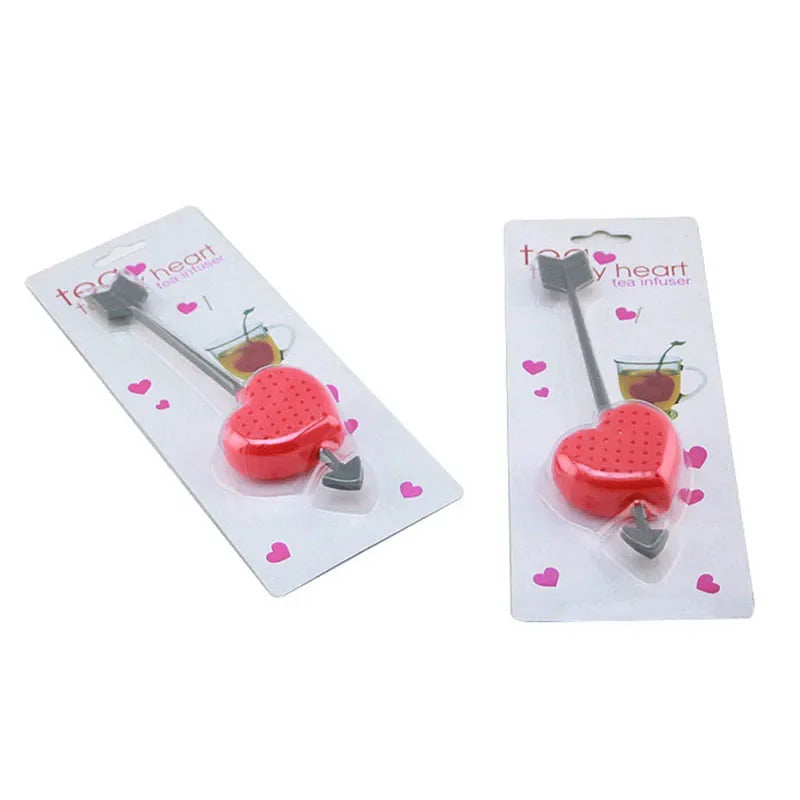 DecorBites™ مصفاة شاي على شكل قلب، إكسسوارات إبريق الشاي، بلاستيك غير سام صالح للطعام