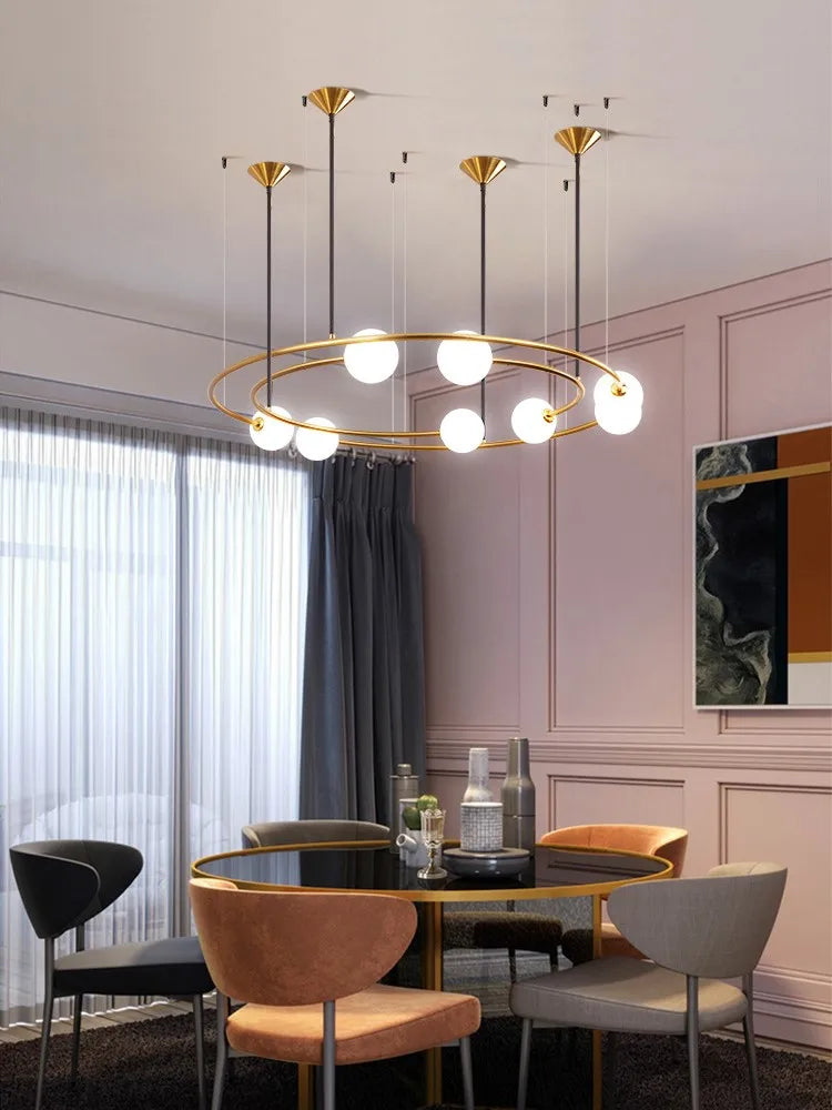 DecorBites™ Glass Ball LED Pendant Chandelier for Modern Living Room Decor