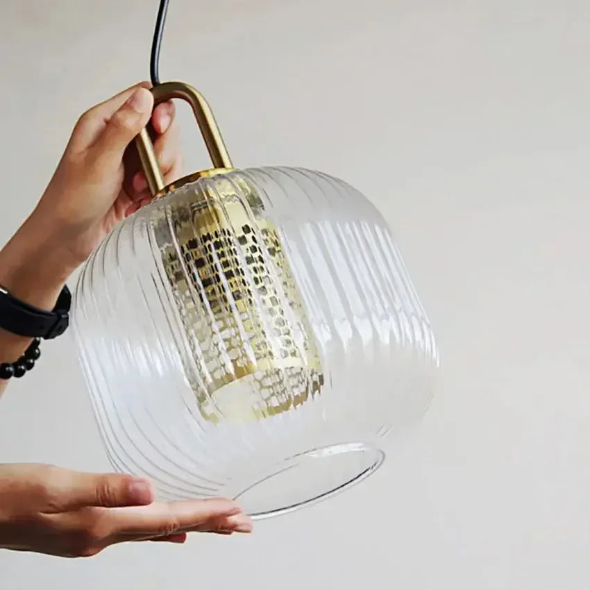 فوانيس زجاجية معلقة بخطوط إضاءة LED من DecorBites™ لديكور منزلي أنيق داخلي