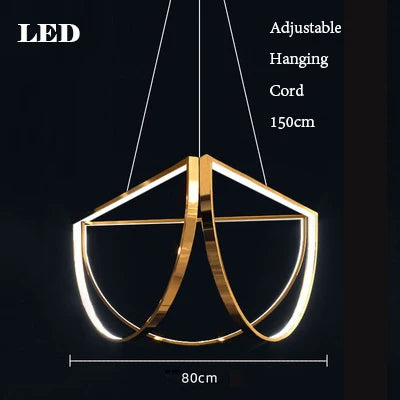 DecorBites™ ثريا ذهبية بإضاءة LED داخلية لغرفة المعيشة وغرفة النوم