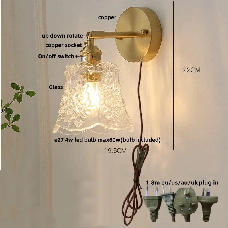 شمعدان حائط نحاسي DecorBites™ LED مع مفتاح سحب، تصميم نورديك