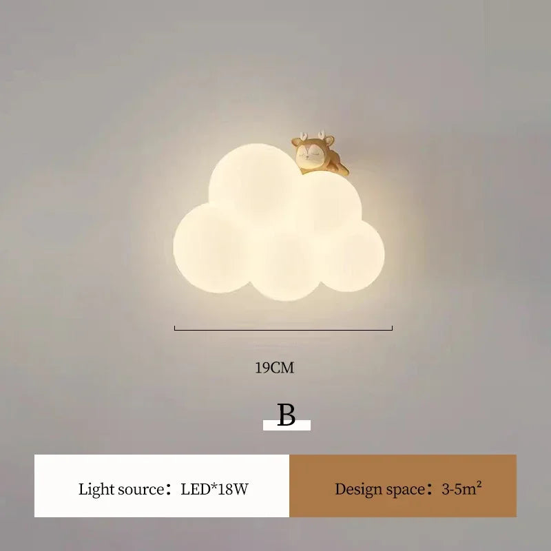 مصابيح حائط LED بتصميم حيوانات لغرف الأطفال من DecorBites™ - تصميم قرد وأرنب وغيمة