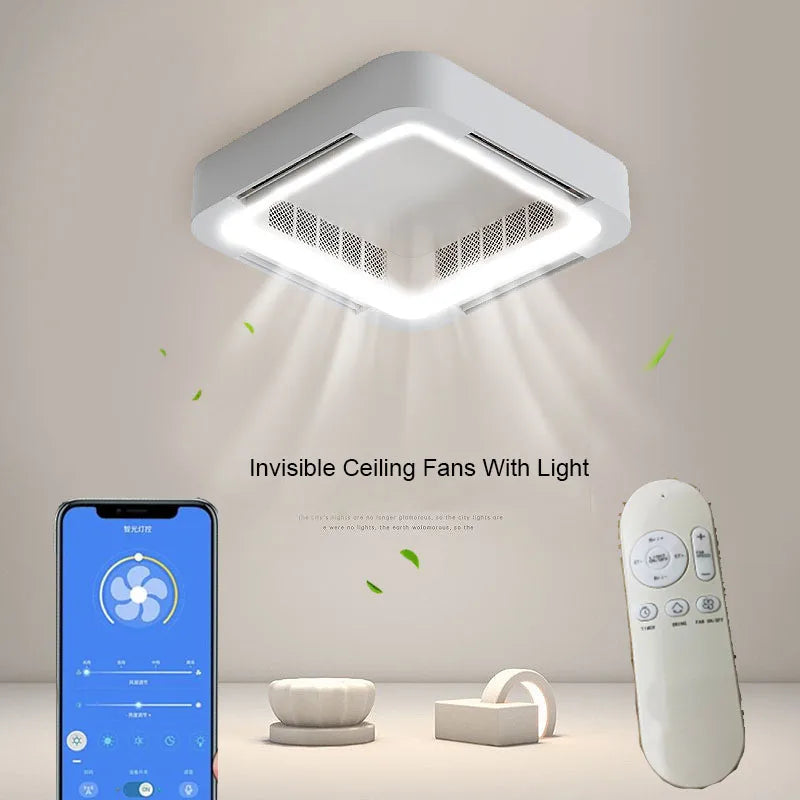 DecorBites™ Bladeless Ceiling Fan Light Remote Control LED Circulator for Bedroom Living Room
