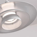 Mid-Century Gradient UFO Pendant Light In White & Red