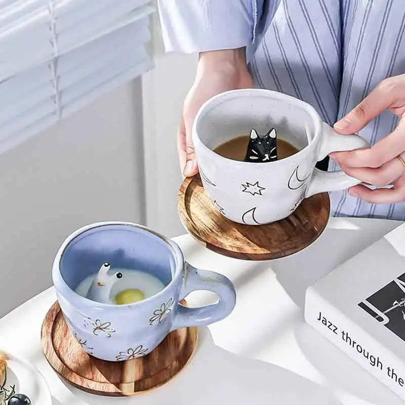 DecorBites™ 3D Cartoon Animal Coffee Mugs - Unique Handmade Gift