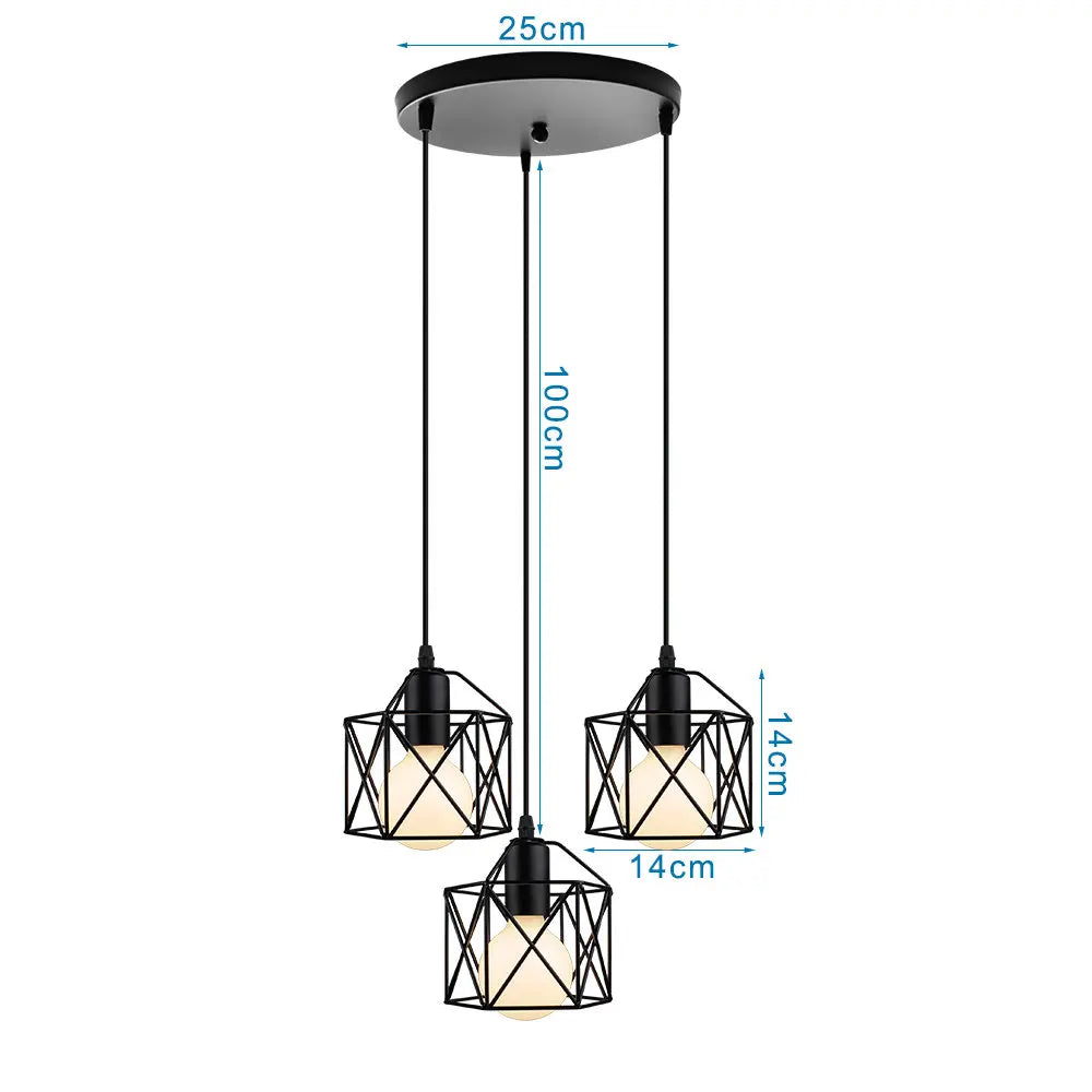DecorBites™ Iron Frame Retro Led Pendant Light for Kitchen Dining Living Room