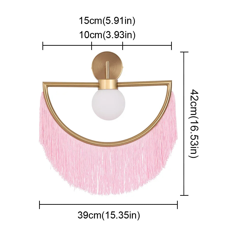 DecorBites™ Coloured Tassel Glass Ball Pendant Light for Boho Minimalist Style Bedroom & Restaurant