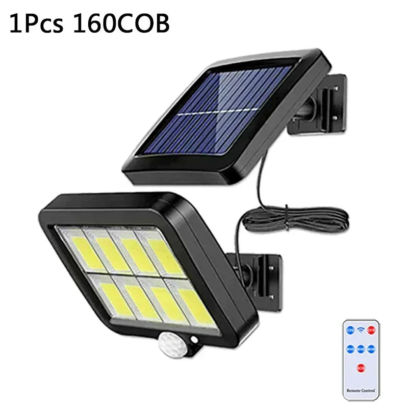 DecorBites™ 160COB Solar Outdoor Wall Lights Motion Sensor Remote Control Garden Street