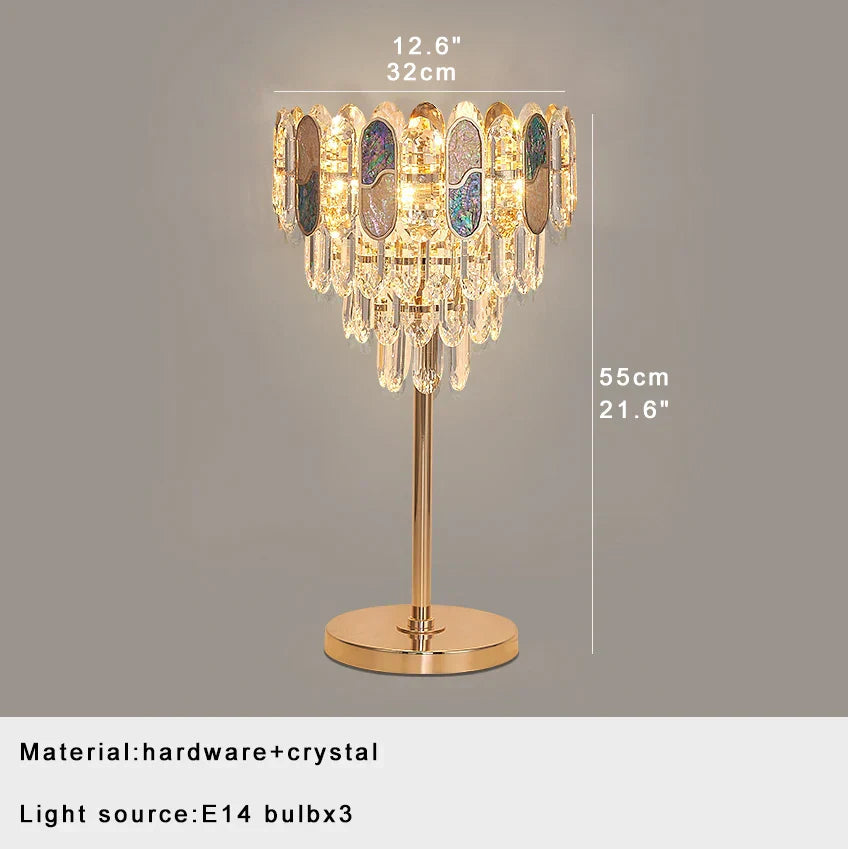 DecorBites™ Crystal Table Decor Lamp 3000K E14 Bulb Desk Light for Bedside Office