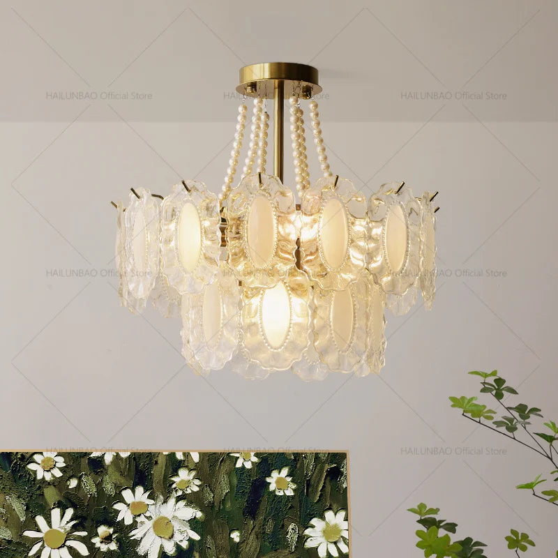 DecorBites™ Cream Wind Crystal Chandelier - Elegant French Design for Luxury Living Spaces