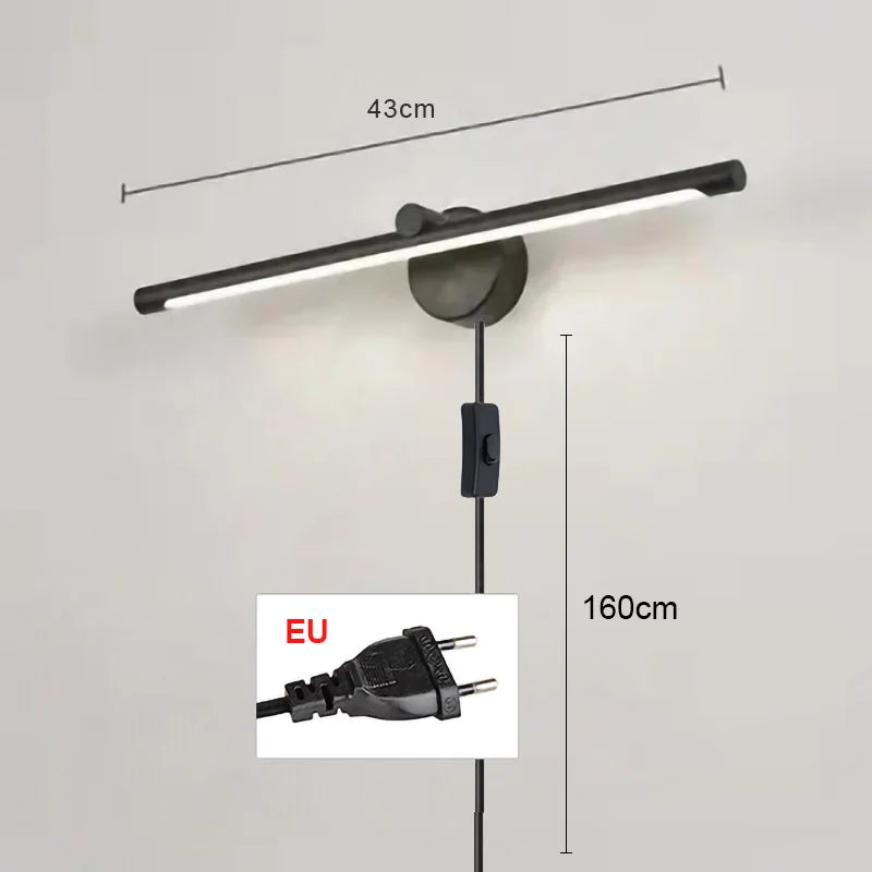 مصباح حائط LED من DecorBites™ مزود بمستشعر حركة وخاصية التعتيم باللمس - 40 سم/55 سم