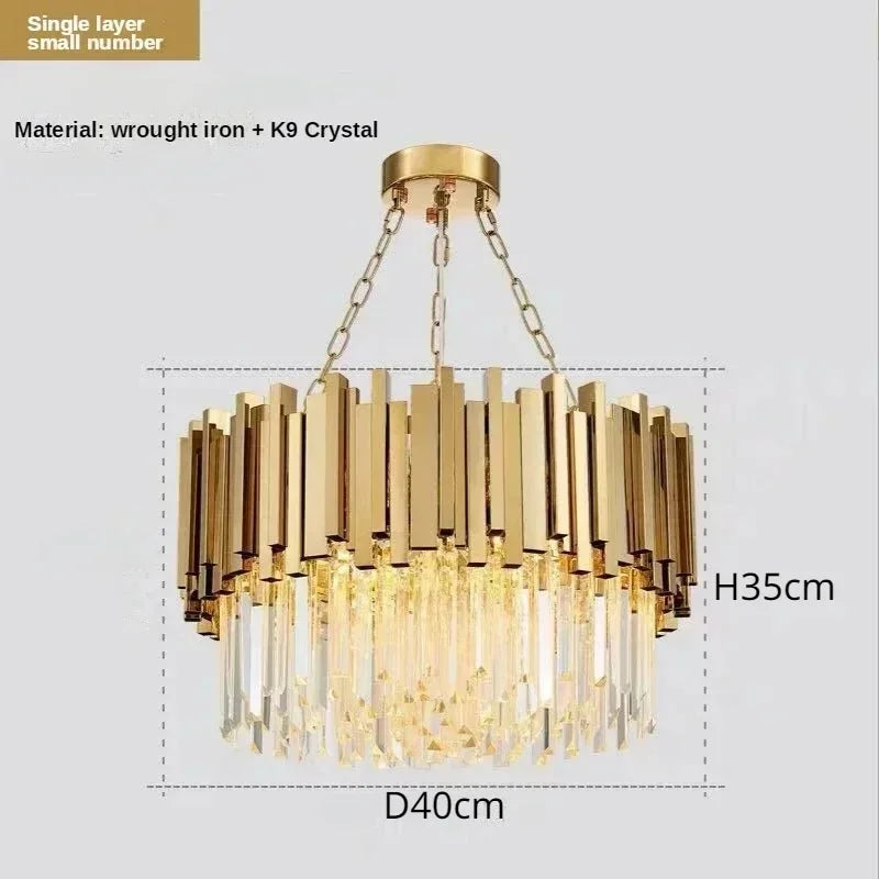 DecorBites™ Crystal Art LED Ceiling Chandelier: Luxury Living Room Round Lamp