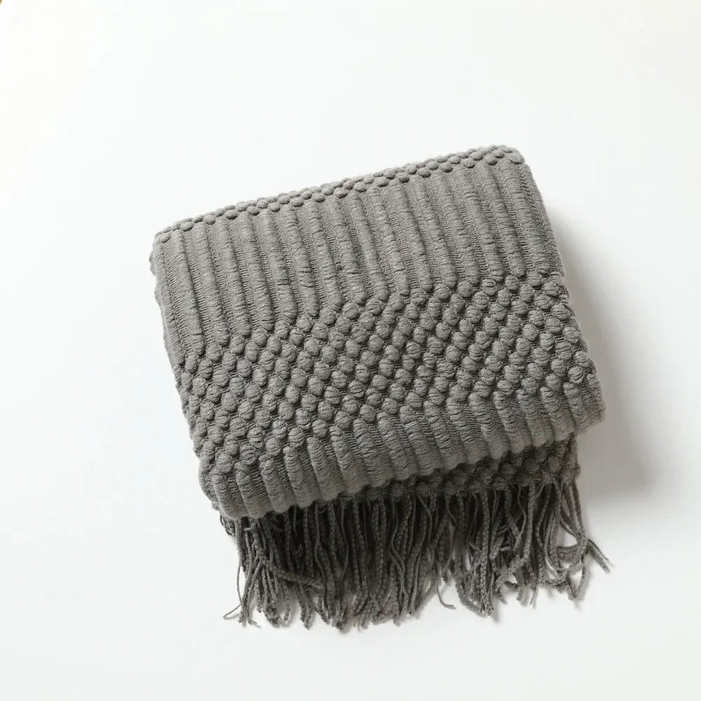 DecorBites™ Cozy Knitted Sofa Blanket - Winter Home Office Nap Comfort
