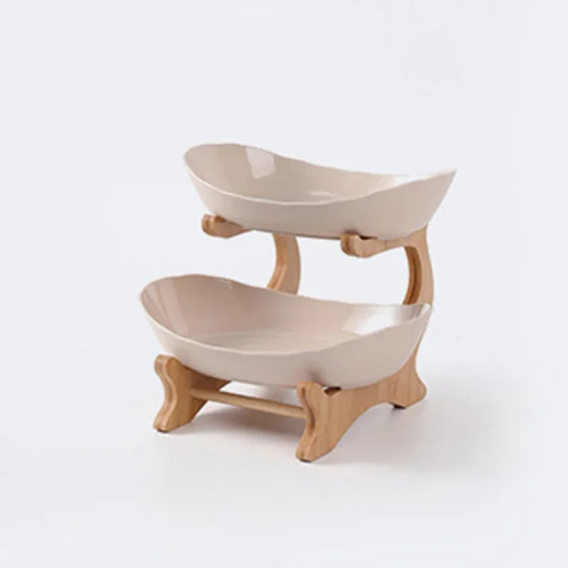 DecorBites™ 2/3 Layer Table Plates Dinnerware Fruit Bowl Salad Cake Stand Plate Bowl