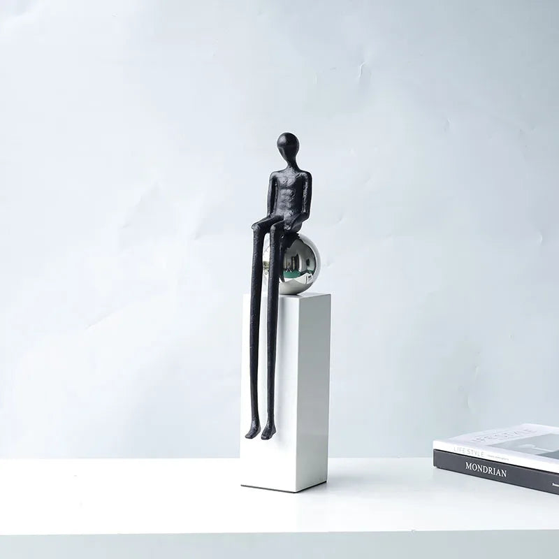 DecorBites™ Abstract Thinker Metal Figurine Portrait Sculpture Home Decoration