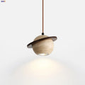 DecorBites™ Cave Stone LED Pendant Lights Wood Home Decor Yellow Globe Hanging Lamp