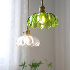 Vintage Shanghai Glass Pendant Light in Green or White