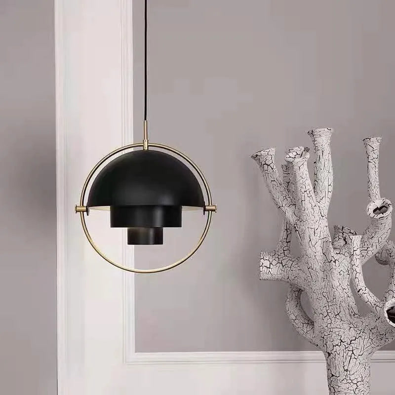 Nordic Art Deco Metal Pendant Light, White Black Gold