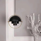 Nordic Art Deco Metal Pendant Light, White Black Gold