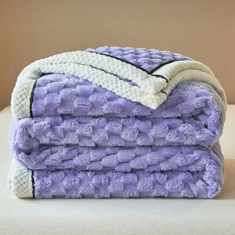 DecorBites™ Cozy Taffeta Velvet Blanket - Soft Plush Fluffy Warm Comforter for Bedroom