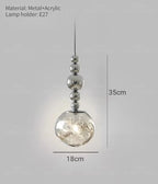Art Deco Silver Lava Pendant Light in Acrylic and Metal