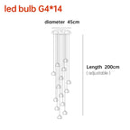 Crystal Ball Staircase Pendant Light in Brushed Stainless