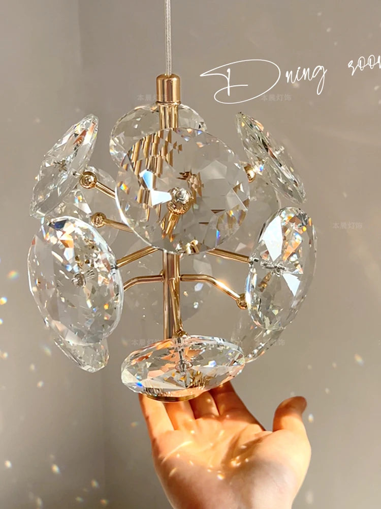 European K9 Crystal Mini Pendant Light in Polished Chrome