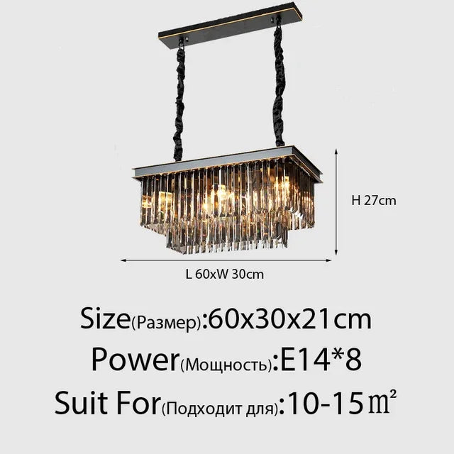 DecorBites™ Crystal Gold Chandelier: Modern Living Room Bedroom Decor Lighting