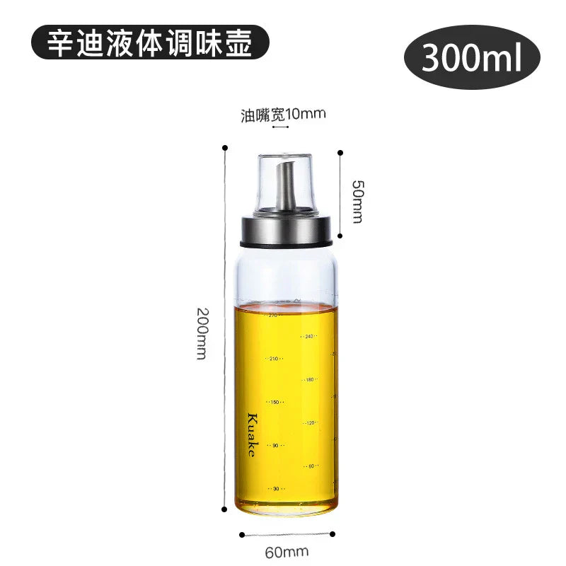 DecorBites™ Glass Seasoning Storage Bottle: Durable Leak-Proof Kitchen Jar for Oil, Soy Sauce, Vinegar