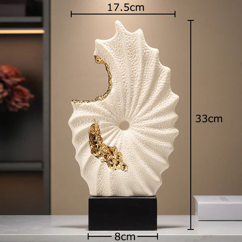 DecorBites™ Gilded Ceramic Landscape Feng Shui Desk Ornament: Abstract Room Decor & Aesthetics