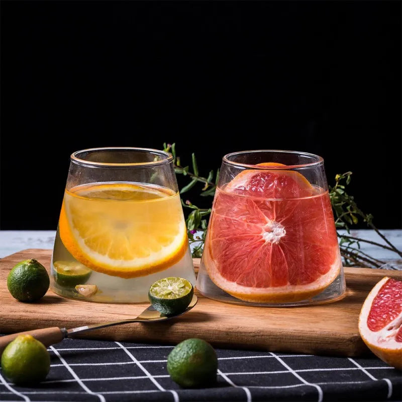DecorBites™ Fuji Mountain Glass Drinkware for Christmas, Water, Beer, Juice, Coffee, Whiskey, Wine