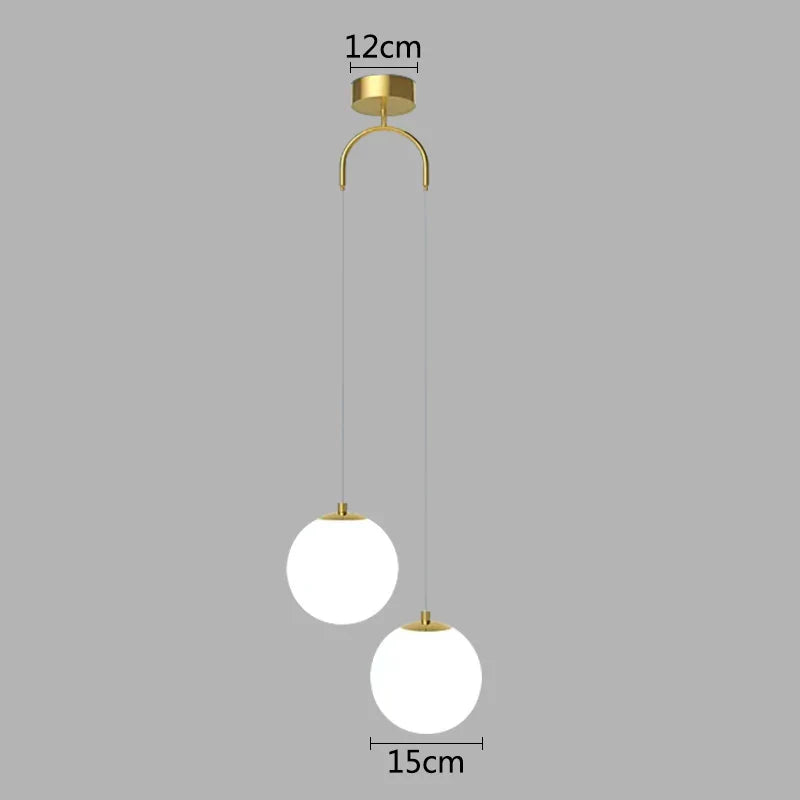 ثريا معلقة DecorBites™ الذهبية الزجاجية بإضاءة LED لغرفة الطعام وغرفة النوم