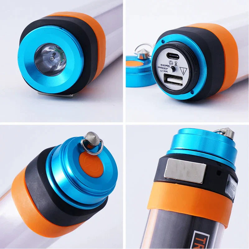 Lampe de camping LED DecorBites™ : Portable, étanche, rechargeable, lampe torche magnétique
