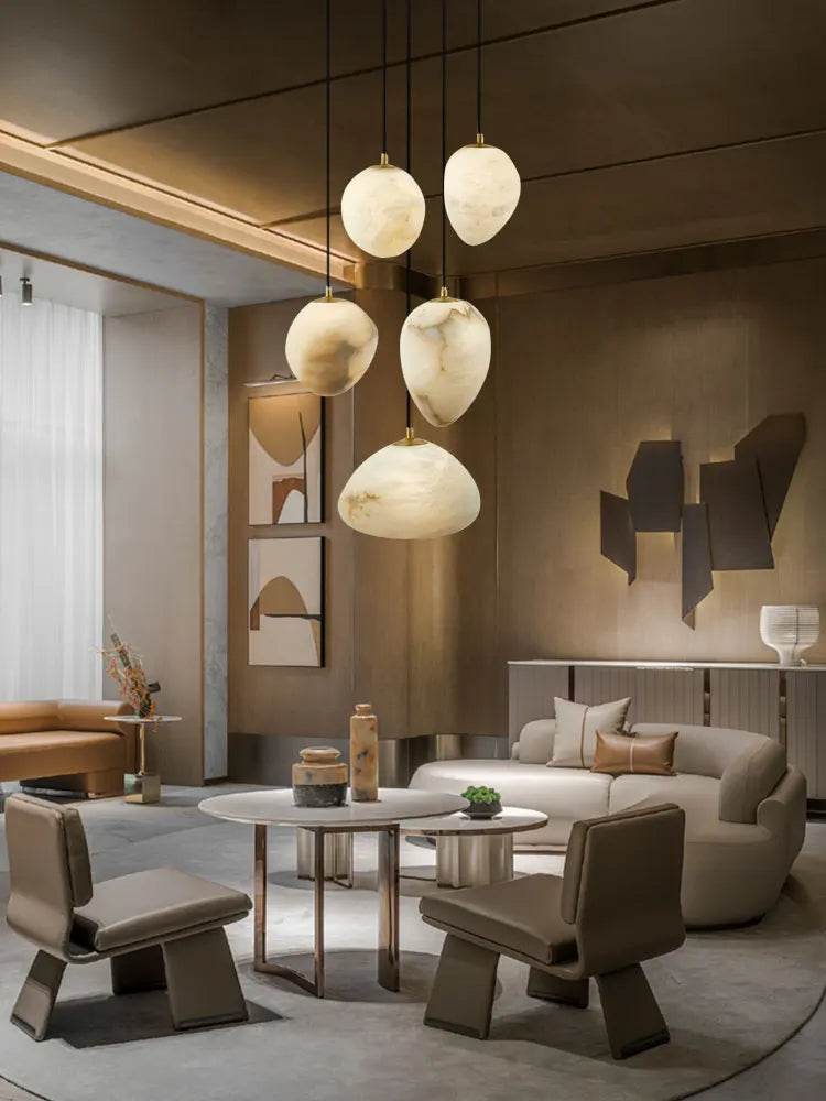 ثريا DecorBites™ Geometry Marble LED لغرفة المعيشة وجزيرة المطبخ