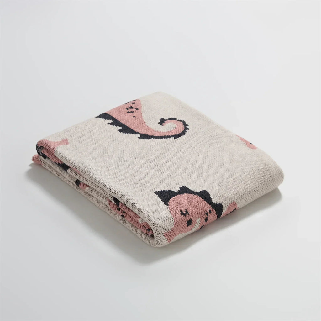 DecorBites™ Cute Sea Horse Cotton Blanket