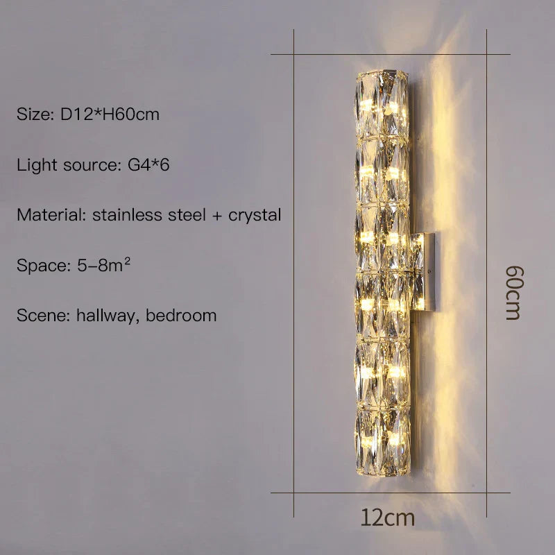 DecorBites™ Applique Murale en Cristal : Design Nordique LED Luxe, Or/Chrome Artistique pour Salon, Chambre à Coucher