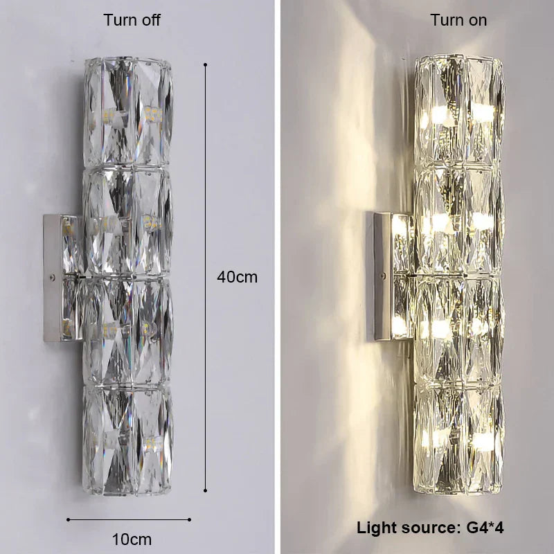 مصباح حائط LED من كريستال K9 من DecorBites™: شمعدانات نورديك عصرية فاخرة لإضاءة المنزل