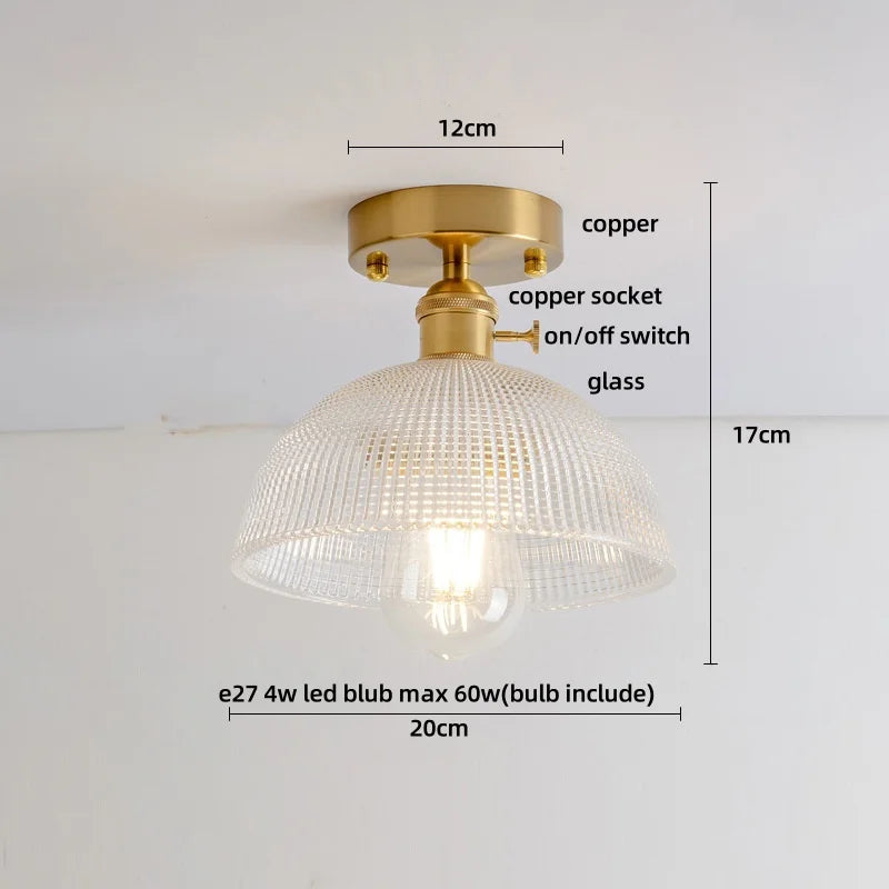 DecorBites™ Crystal Glass Luxury LED Ceiling Light for Hallway Bedroom Corridor Interior Decor