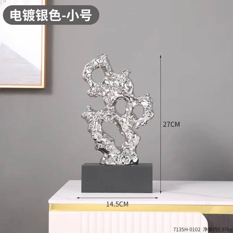 تُحف ديكور المنزل من DecorBites™: تماثيل مرجانية ذهبية مجوفة
