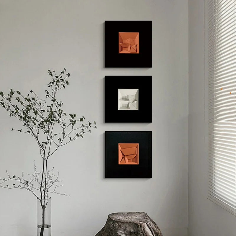 DecorBites™ Abstract Geometric Wall Decoration Square Mural Room Accessories