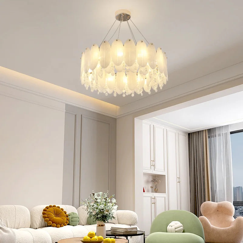 DecorBites™ Cream Wind LED Chandelier for Master Bedroom, Living Room & Children's Room